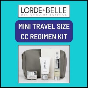 NWT Lorde + Belle MINI TRAVEL SIZE CC Skincare Regimen Trio KIT W. BAG -MSRP $99